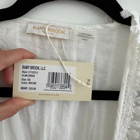 NWT Ramy Brook Embroidered Ulani Coverup Mini Dress In Embellished White - XS - Picture 4 of 6